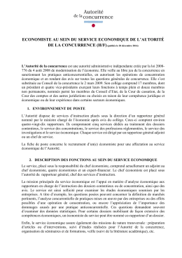 economiste au sein du service economique de l`autorit&eacute;