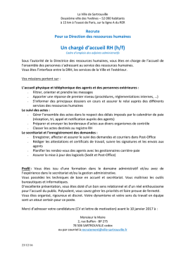 Un chargé d`accueil RH (h/f)