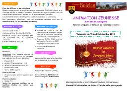 Téléchargez le programme des animations des vacances de Noël