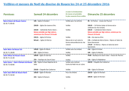 Veillées et messes de Noël du diocèse de Rouen les 24 et 25