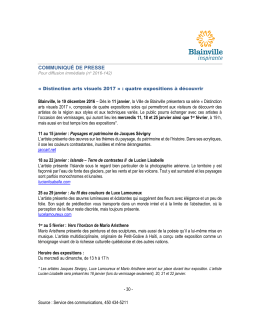 communiqu&eacute; de presse - Ville de Blainville