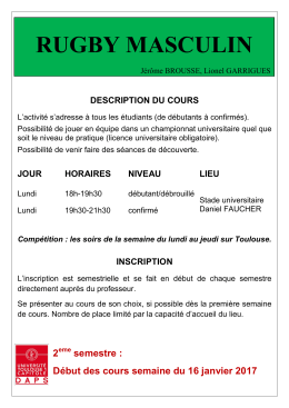 rugby masculin - Université Toulouse 1 Capitole