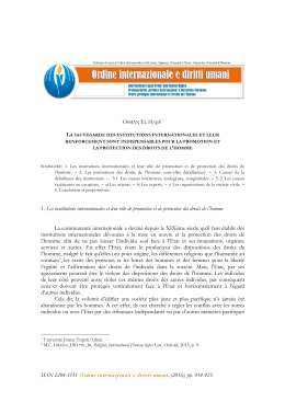 (2016), pp. 914-923. 1. Les institutions internationales et leur rôle de