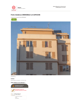 Fiche r&eacute;sidence GRENOBLE LA CAPUCHE