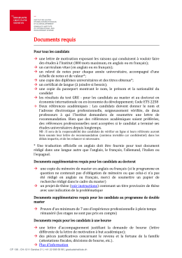 Documents requis - Graduate Institute of International and