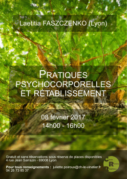 pratiques psychocorporelles et r&eacute;tablissement - CRMC-PSY