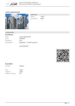 vente appartement