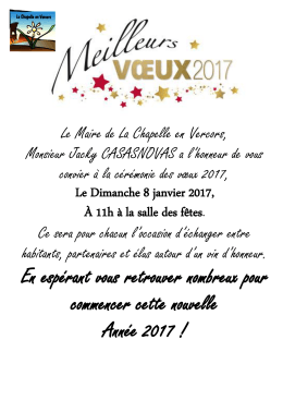 En espérant vous retrouver nombreux pour commencer cette
