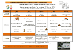 Menus des Restaurants Scolaires et des Centres de Loisirs