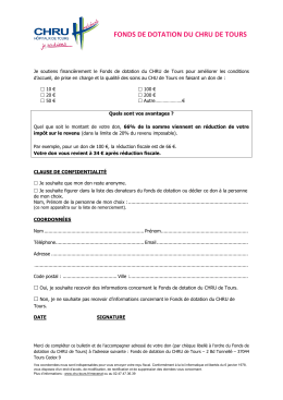 FONDS DE DOTATION DU CHRU DE TOURS