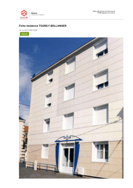 Fiche r&eacute;sidence TOURS F.BELLANGER