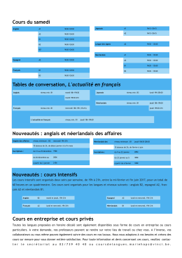 horaires 2016-2017