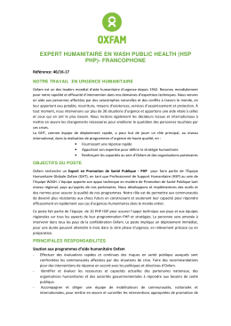 expert humanitaire humanitaire en wash public health php