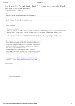 Lu : Je vais &agrave; la Cour de Justice Fwd: Pr&eacute;cisions