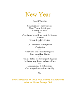 Menu de la Saint Silvestre