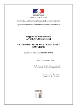 Rapport de maintenance ANSSI-CC-2010/02