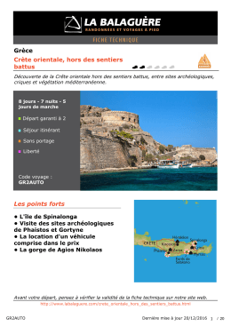 Grèce Crète orientale, hors des sentiers battus Les