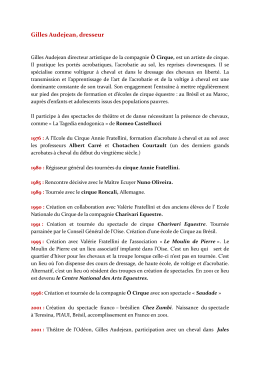 Gilles Audejean, dresseur