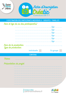 Fiche d` Inscription - Ville de Saint-Martin
