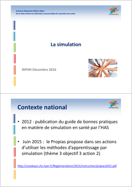 Simulation en hygiène en établissements médico - CClin Sud-Est