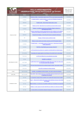 Thèmes Source Sujets Date Veille n°158 du 15 décembre au