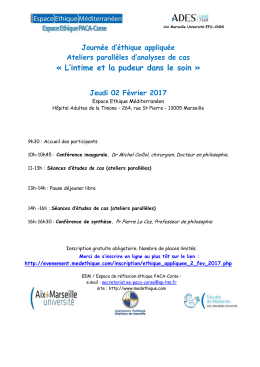 Pr&eacute;-programme - AP-HM