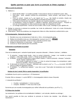 Quelles questions se poser pour écrire un protocole en Chimie