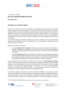 Mise au concours BRIDGE Discovery