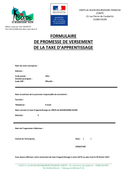 Formulaire de promesse de versement.