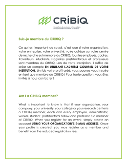 Suis-je membre du CRIBIQ ? Am I a CRIBIQ member?