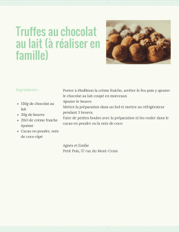 Truffes au chocolat au lait (à réaliser en famille)