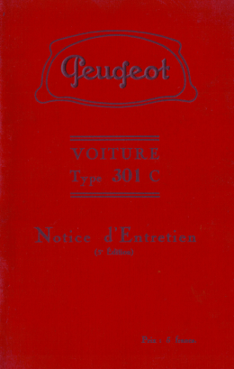 Notice entretien 301 C