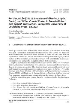 Fortier, Alc&eacute;e (2011). Louisiana Folktales, Lapin, Bouki