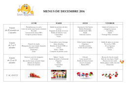 MENUS DE DECEMBRE 2016