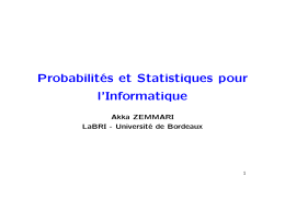 Probabilités et Statistiques pour l`Informatique