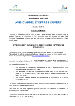 avis d`appel d`offres ouvert