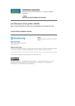 Continents manuscrits, 7 | 2016