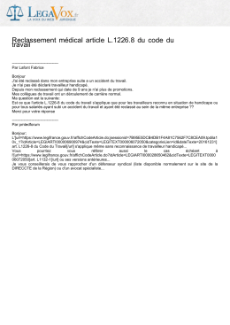 Reclassement médical article L.1226.8 du code du travail