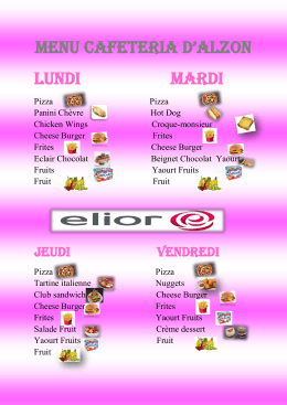 Menu cafeteria d`alzon Lundi Mardi