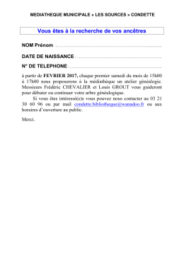 questionnaire g&eacute;n&eacute;alogie 2016 article presse Poids