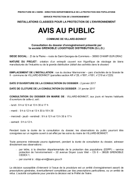 AVIS AU PUBLIC