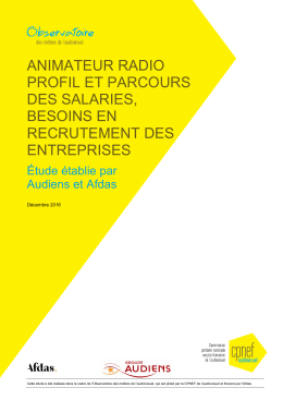 Animateur radio - CPNEF Audiovisuel