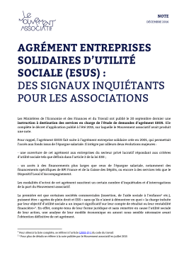 agrément entreprises solidaires d`utilité sociale (esus)