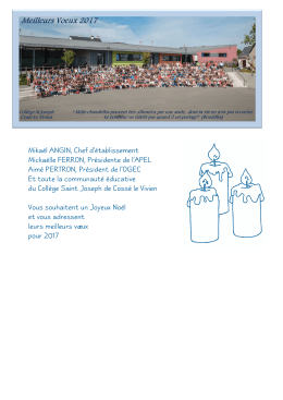 voeux 2017 - Coll&egrave;ge Saint Joseph Coss&eacute;-le