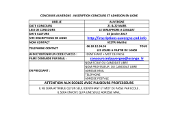Informations importantes inscriptions en ligne