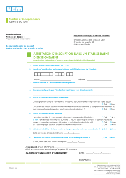attestation d`inscription dans un etablissement d`enseignement