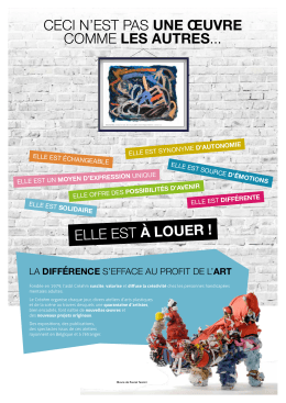 CECI N`EST PAS UNE &OElig;UVRE COMME LES AUTRES... ELLE EST