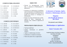 Programme - Faculté des Sciences Aïn Chock Casablanca