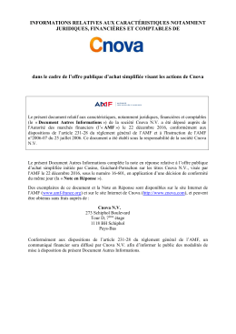 INFORMATIONS RELATIVES AUX