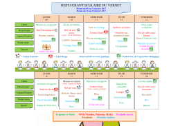 Menus du 09 au 20 janvier 2017